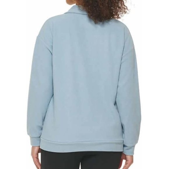 NWT Marc New York Women's Ribbed Quarter Zip Kangaroo Pocket Size S $60 ZZ038 - Picture 2 of 3